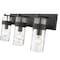 Z-Lite Fontaine 3 Light Vanity, Matte Black & Clear 3035-3V-MB - alternate 5